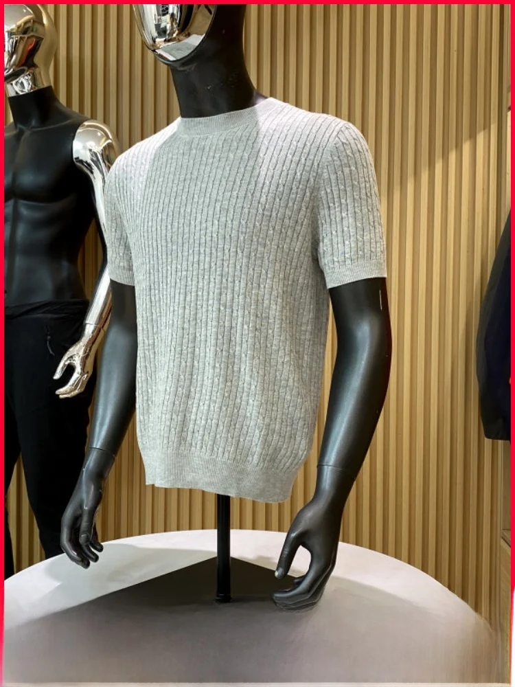 Italian Luxury Style Men's round Neck Casual Knitted Short Sleeve T-shirt Lenzing Lyocell Mixture Breathable Summer Top
Italian Luxury Style Men's round Neck Casual Knitted Short Sleeve T-shirt Lenzing Lyocell Mixture Breathable Summer Top