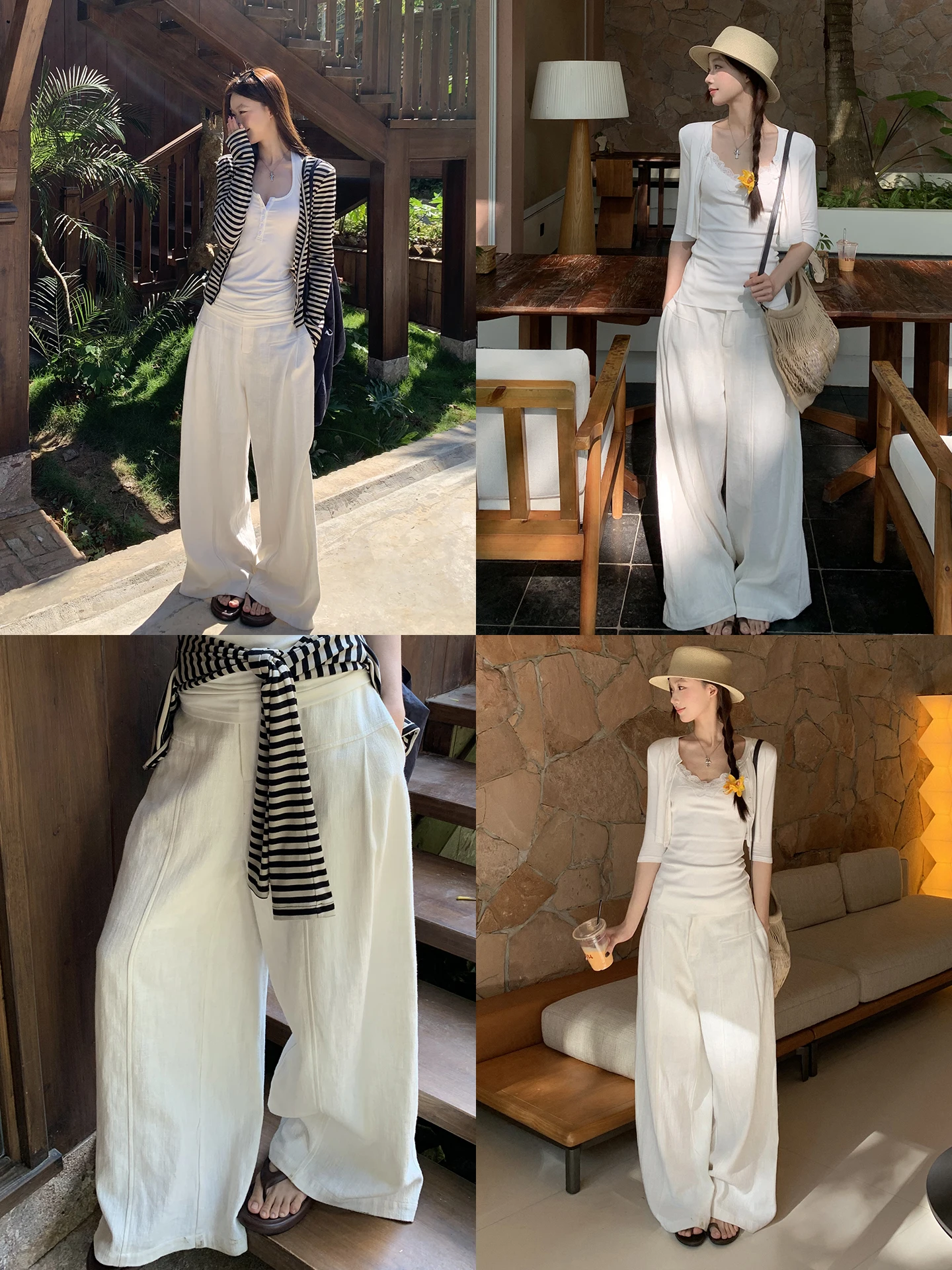 White Wide Leg Straight Leg Casual Pants Women's Loose Bf Lazy Style This Year's Popular Trousers High Waist Zipper Closure
White Wide Leg Straight Leg Casual Pants Women's Loose Bf Lazy Style This Year's Popular Trousers High Waist Zipper Closure