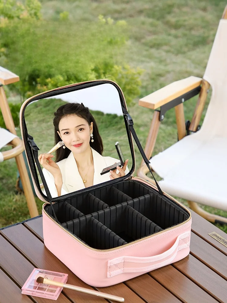 Large Capaci Travel Cosmetic Bag Women's Convenient High Defn Full Screen Mirror Storage Box Faionable Organizer Case
Large Capaci Travel Cosmetic Bag Women's Convenient High Defn Full Screen Mirror Storage Box Faionable Organizer Case
