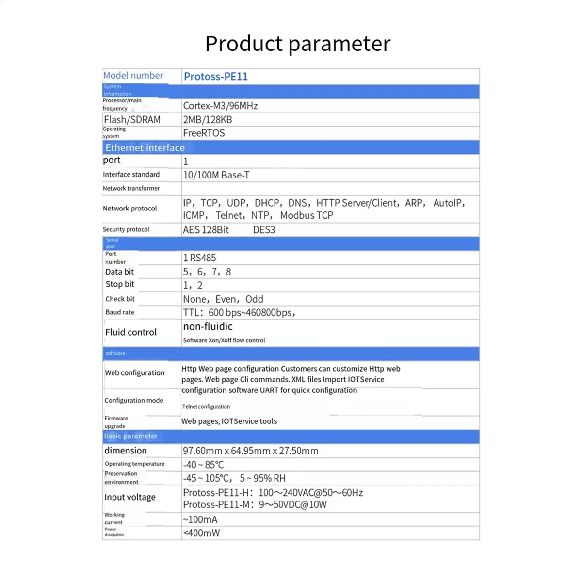 AA19 DIN-Rail Serial Port RS485 to Ethernet Converter Server Protoss MQTT PE11-H Support Modbus TCP RTU
AA19 DIN-Rail Serial Port RS485 to Ethernet Converter Server Protoss MQTT PE11-H Support Modbus TCP RTU