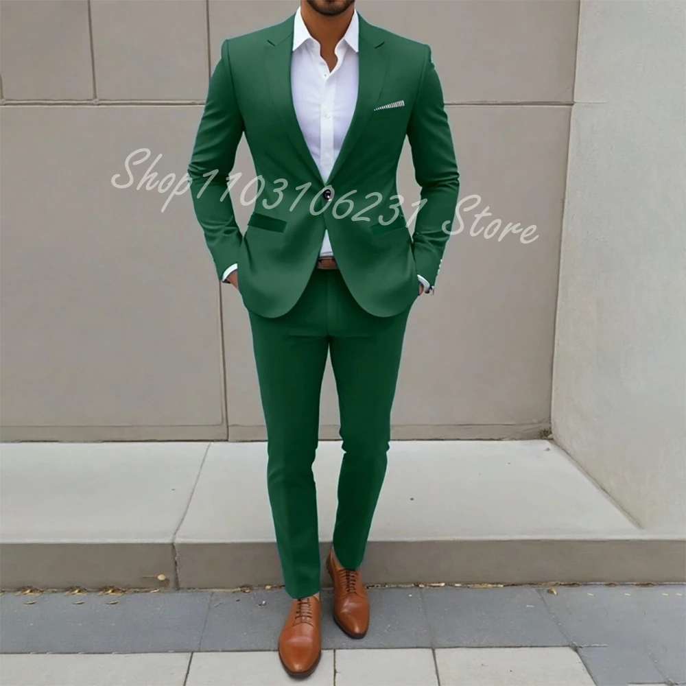 Green Male Suit Slim Fit 2 Piece Fashion Notched Lapel Groom Tuxedo Formal Wedding Party Suits Blazer Pants Costume Homme
Green Male Suit Slim Fit 2 Piece Fashion Notched Lapel Groom Tuxedo Formal Wedding Party Suits Blazer Pants Costume Homme