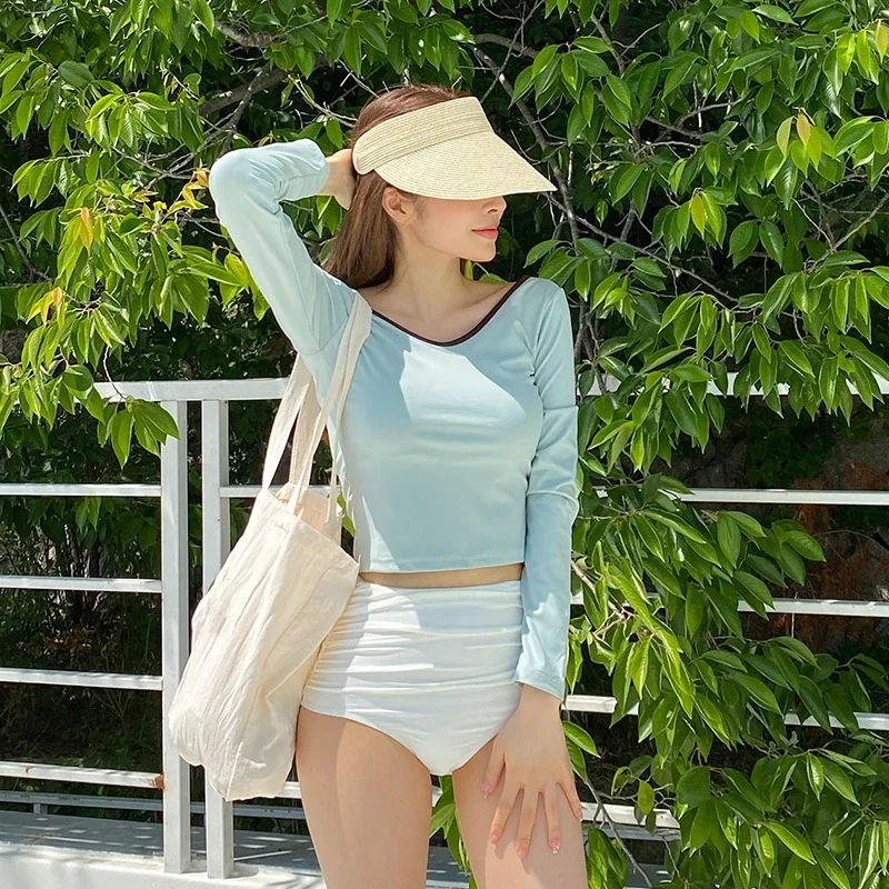 New Long Sleeve Sports Bikinis Two Pieces Swimsuit Women Swimwear Beach Bathing Suits Korean High Waisted Bikini Set Pool 2025
New Long Sleeve Sports Bikinis Two Pieces Swimsuit Women Swimwear Beach Bathing Suits Korean High Waisted Bikini Set Pool 2025