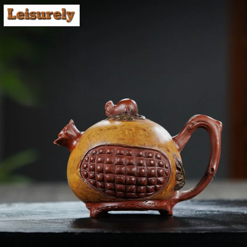 420ml Vintage Yixing Purple Clay Teapots Handmade Pomegranate Pot Raw Ore Red Mud Tea Maker Kettle Chinese Zisha Tea Set Gift
420ml Vintage Yixing Purple Clay Teapots Handmade Pomegranate Pot Raw Ore Red Mud Tea Maker Kettle Chinese Zisha Tea Set Gift
