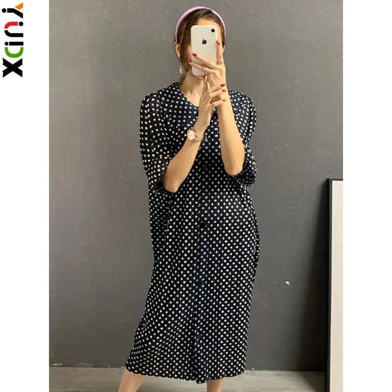 YUDX Miyake 2024 Spring New Pleated Dress Female Lapel Sweet Wave Point Short Sleeve Dresses Women's Fashion Clothing
YUDX Miyake 2024 Spring New Pleated Dress Female Lapel Sweet Wave Point Short Sleeve Dresses Women's Fashion Clothing