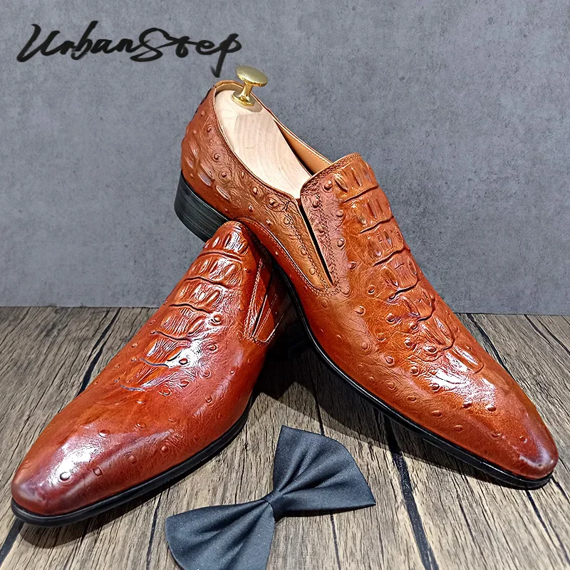 LUXURY BRAND MEN GENUINE LEATHER SHOES BROWN CROCODILE PRINT POINTED TOE CASUAL MENS DRESS SHOES SLIP ON LOAFERS FOR MEN
LUXURY BRAND MEN GENUINE LEATHER SHOES BROWN CROCODILE PRINT POINTED TOE CASUAL MENS DRESS SHOES SLIP ON LOAFERS FOR MEN