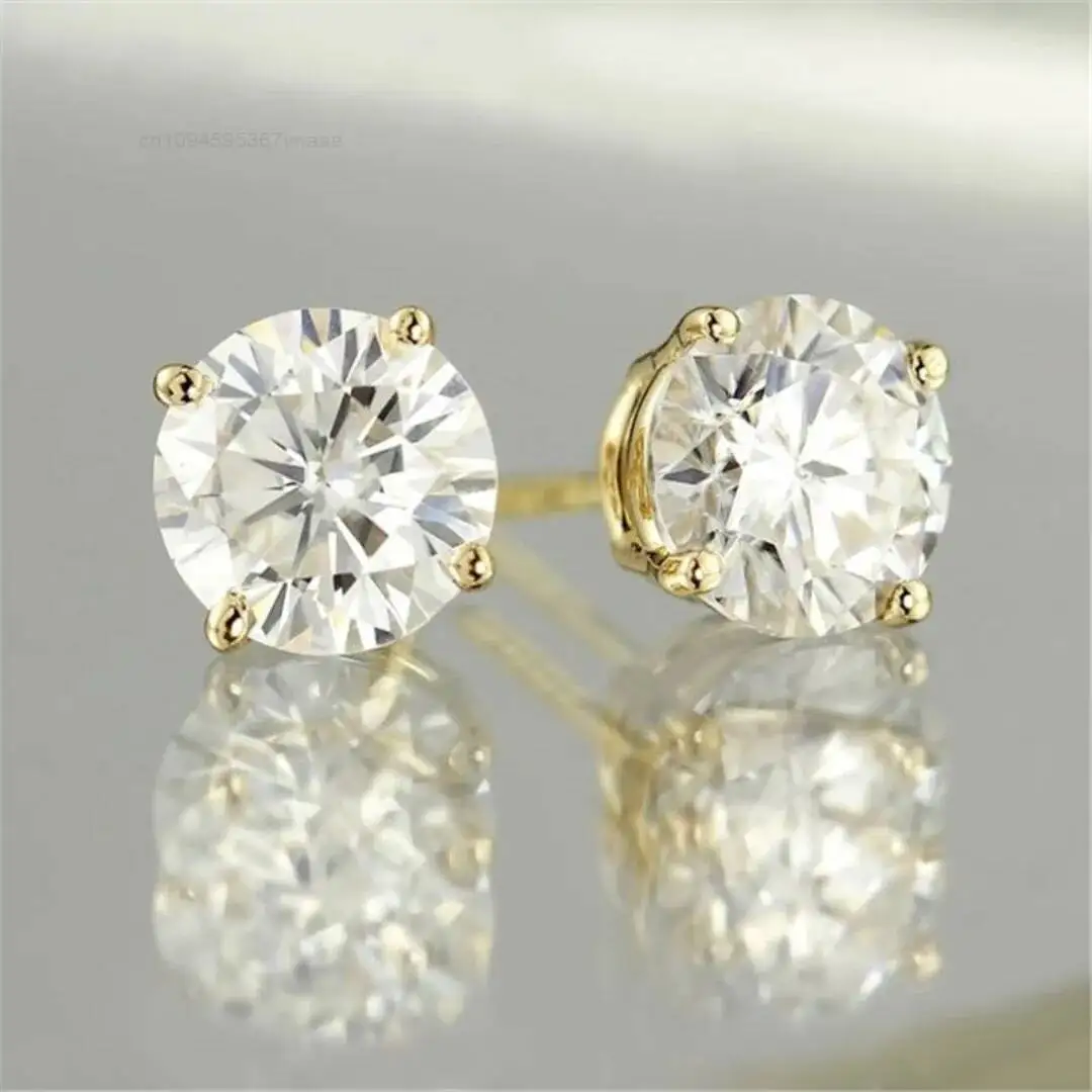 Newest Design Round Cut VVS 6 7 8 9 10MM Diamond 925 Silver 10K Gold Plated Moissanite Stud Earrings for Men Women
Newest Design Round Cut VVS 6 7 8 9 10MM Diamond 925 Silver 10K Gold Plated Moissanite Stud Earrings for Men Women