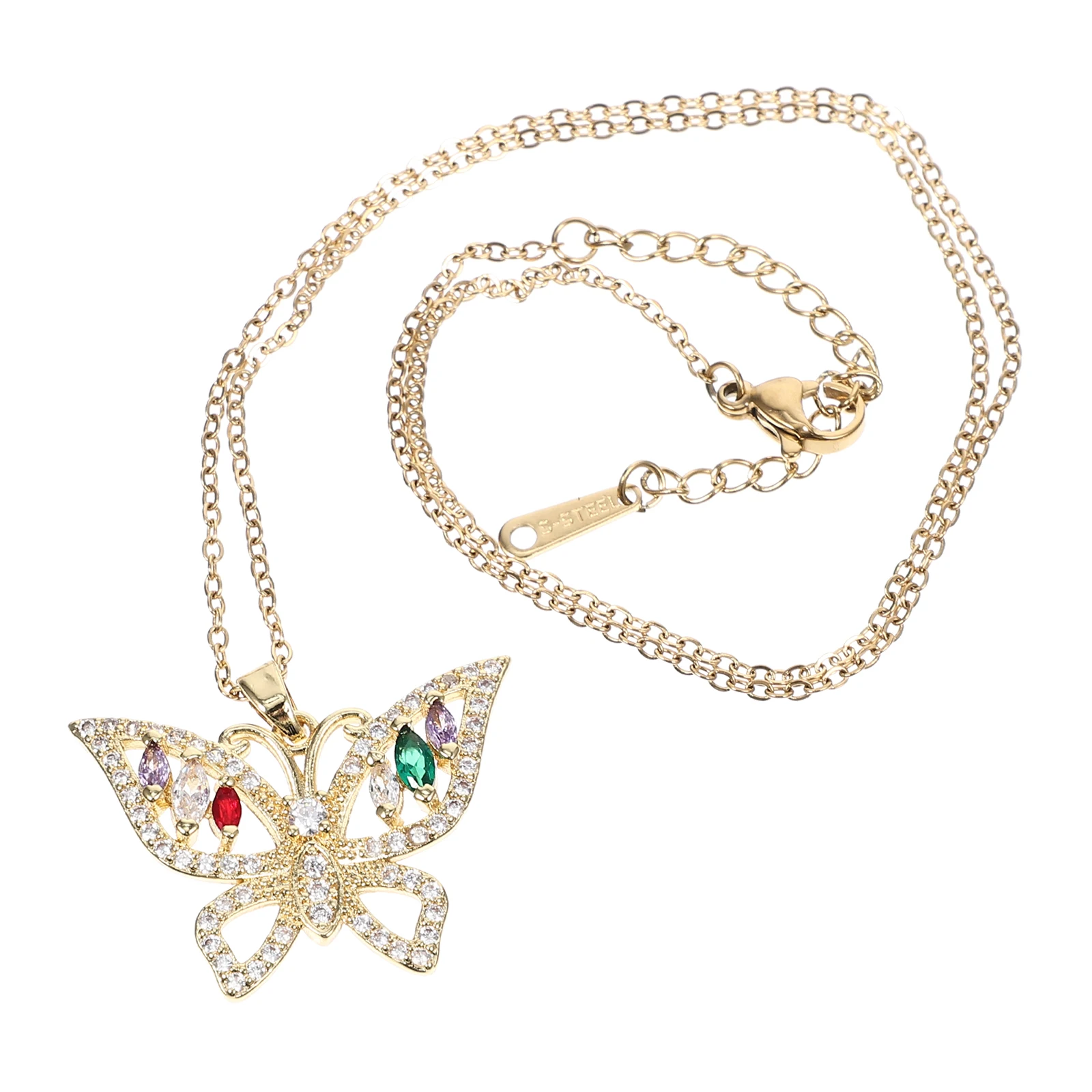 Colorful Zircon Butterfly Pendant Necklace Women Shape Chain Copper Charm Elegant Fashion Accessories Gift Idea
Colorful Zircon Butterfly Pendant Necklace Women Shape Chain Copper Charm Elegant Fashion Accessories Gift Idea