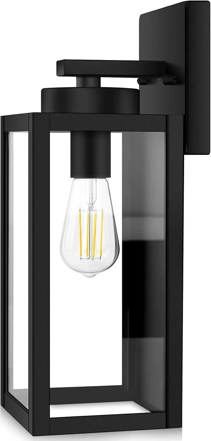 Outdoor Wall Mount Light Fixture, Waterproof Black Porch Sconce with Glass Shade for House Garage Doorway Patio, E26 Socket
Outdoor Wall Mount Light Fixture, Waterproof Black Porch Sconce with Glass Shade for House Garage Doorway Patio, E26 Socket