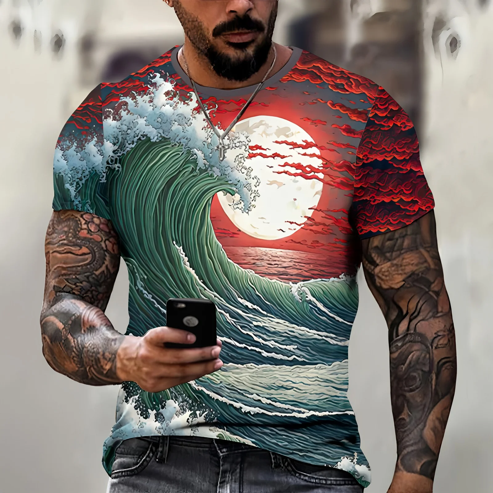 New mens clothing top 3D printed sunset sea view graphic t shirts loose round neck short sleeved tees streetwear t shirt for men
New mens clothing top 3D printed sunset sea view graphic t shirts loose round neck short sleeved tees streetwear t shirt for men