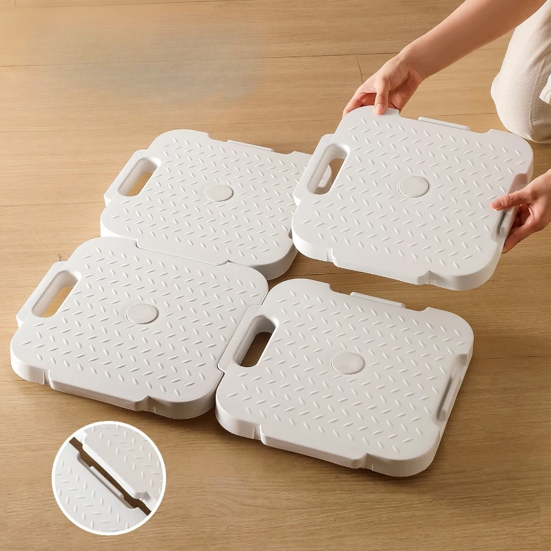 Movable Storage Rack 360° Rotate Single Layer Rack Multifunctional Spliceable Storage Shelf Household Pot Heavy Object Handcart