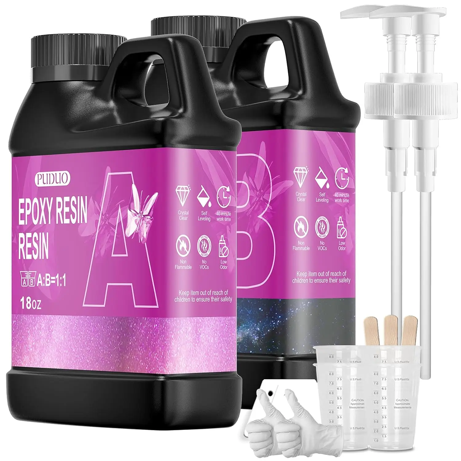 Epoxy Resin Kit 36OZ Crystal Clear for Art, Jewelry Making, Molds with 1:1 Ratio
Epoxy Resin Kit 36OZ Crystal Clear for Art, Jewelry Making, Molds with 1:1 Ratio