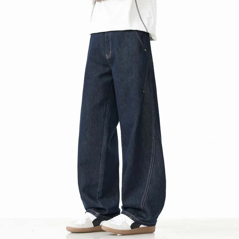 Vintage American Curved Men's Jeans Washed Loose Straight Wide Man Pants Retro Denim Acid Cotton Blue Stylish Comfort Modern
Vintage American Curved Men's Jeans Washed Loose Straight Wide Man Pants Retro Denim Acid Cotton Blue Stylish Comfort Modern