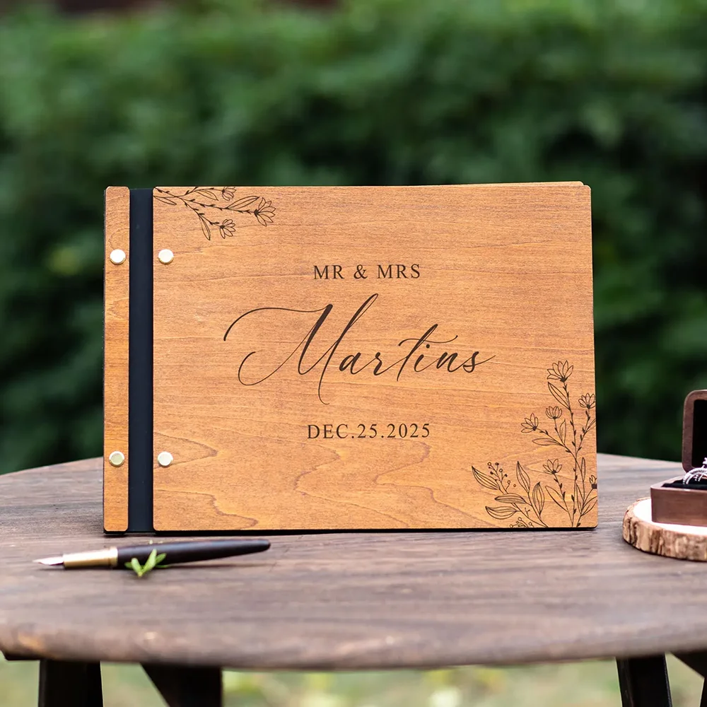 Personalized Wooden Wedding Guest Book Bridal Shower Gifts Rustic Sign Book for Reception Wooden Unique Wedding Memory Album
Personalized Wooden Wedding Guest Book Bridal Shower Gifts Rustic Sign Book for Reception Wooden Unique Wedding Memory Album