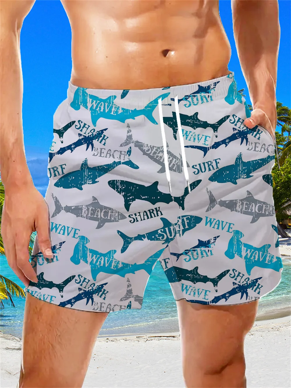 2025 new men's beach shorts 3D printed shark letter pattern print pull rope casual fashion
2025 new men's beach shorts 3D printed shark letter pattern print pull rope casual fashion
