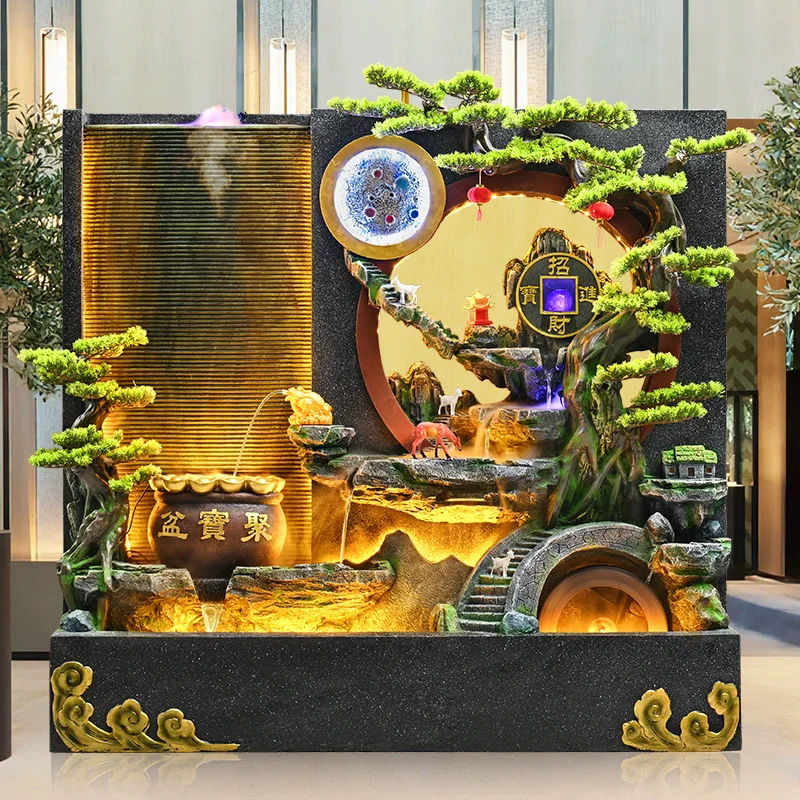 Large water curtain wall rockery water fountain living room indoor screen courtyard circulation waterfall landscape ornaments
Large water curtain wall rockery water fountain living room indoor screen courtyard circulation waterfall landscape ornaments