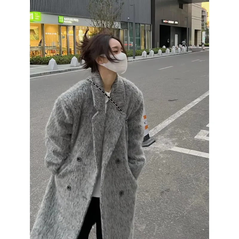 UNXX 2023 Korean Drama-Inspired Long Woolen Coat Grey Loose Blazer for Women Female Office Lady Autumn Winter Coat Top Hot Sale
UNXX 2023 Korean Drama-Inspired Long Woolen Coat Grey Loose Blazer for Women Female Office Lady Autumn Winter Coat Top Hot Sale
