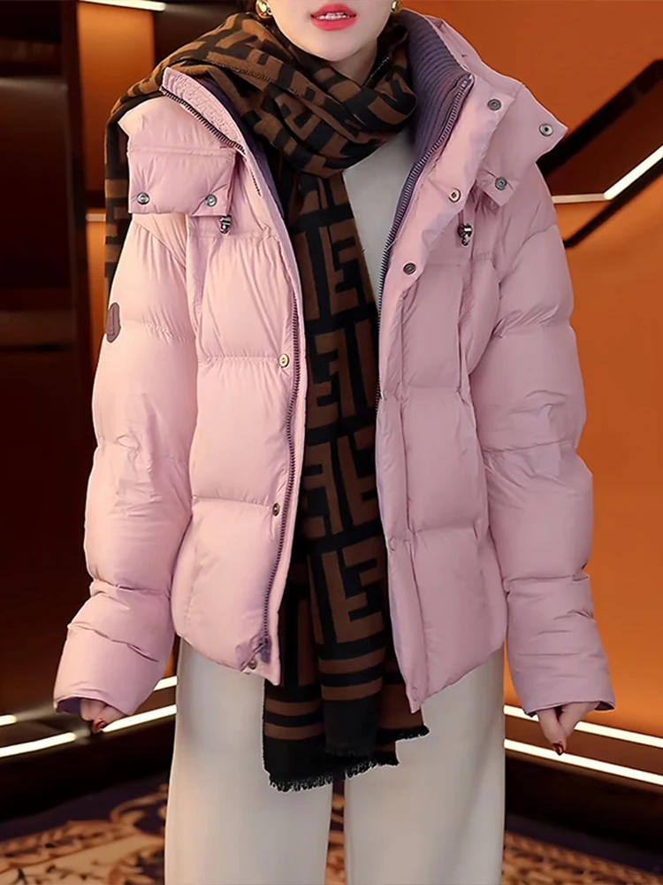 Pink Hooded down Cotton Jacket Women's Winter Thick Warm Bread Style Outerwear Korean Style Loose Fit Polyester Fiber
Pink Hooded down Cotton Jacket Women's Winter Thick Warm Bread Style Outerwear Korean Style Loose Fit Polyester Fiber