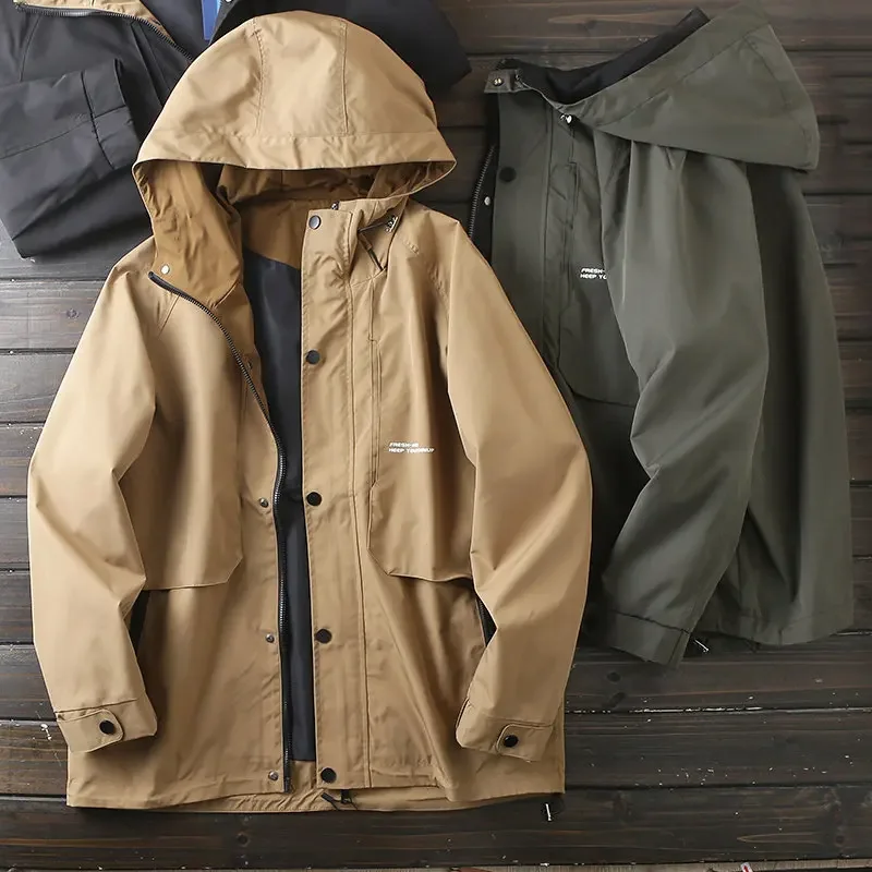 There are large sizes! Loose tooling style! Men's spring and autumn thin breathable hooded jacket trench coat
There are large sizes! Loose tooling style! Men's spring and autumn thin breathable hooded jacket trench coat