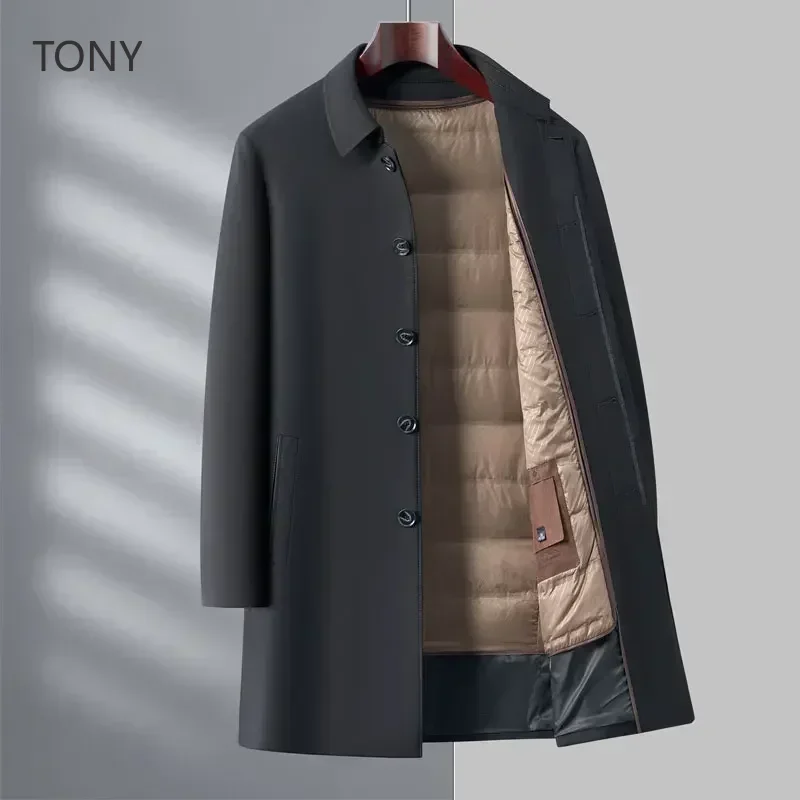 Men's Autumn and Winter Mid-length Coat With Detachable Lining and Thickened Lapel High-end Business Windbreaker Jacket
Men's Autumn and Winter Mid-length Coat With Detachable Lining and Thickened Lapel High-end Business Windbreaker Jacket