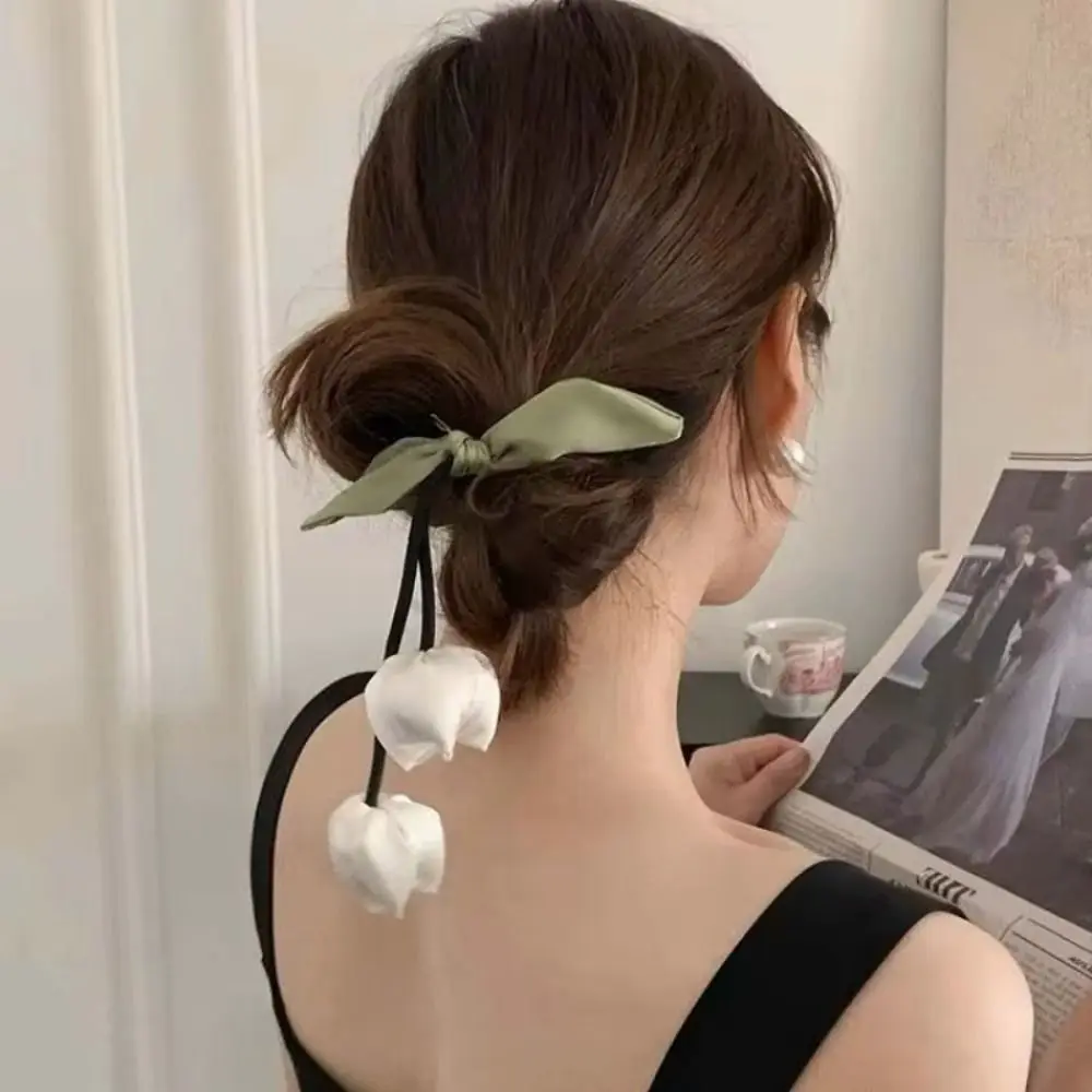 Simple Tassels Tulip Hair Rope Bowknot Cloth Flower Hair Ring Headdress Korean Style Elastic Hair Band Women
Simple Tassels Tulip Hair Rope Bowknot Cloth Flower Hair Ring Headdress Korean Style Elastic Hair Band Women