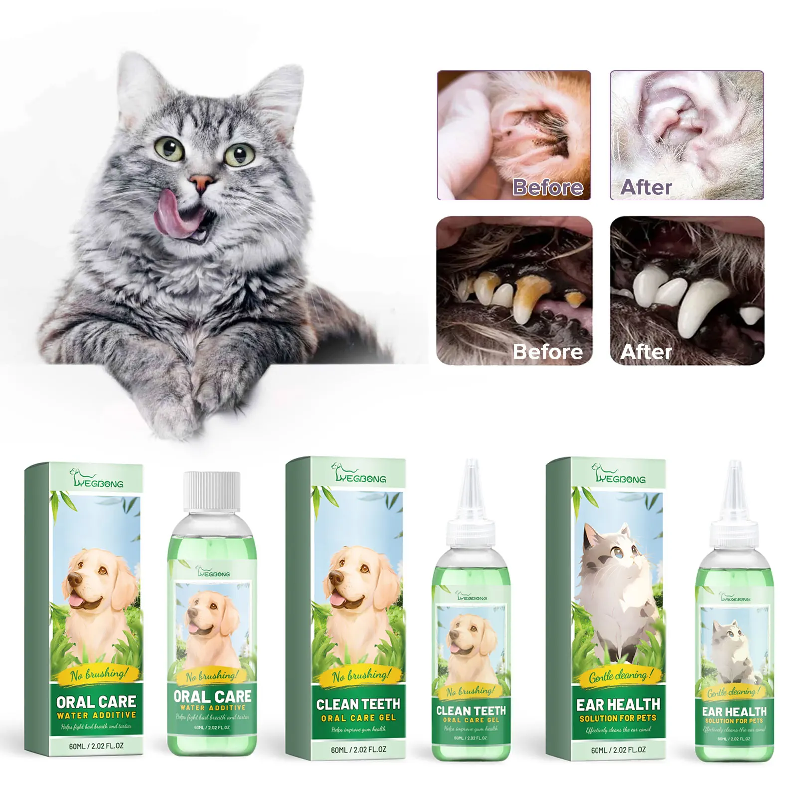 Dog Ear Cleaner Ear Dirt Odor Cleaning Mite Itching Control Teeth Whitening Mouth Freshener Remove Tartar Pet Oral Care Solution
Dog Ear Cleaner Ear Dirt Odor Cleaning Mite Itching Control Teeth Whitening Mouth Freshener Remove Tartar Pet Oral Care Solution