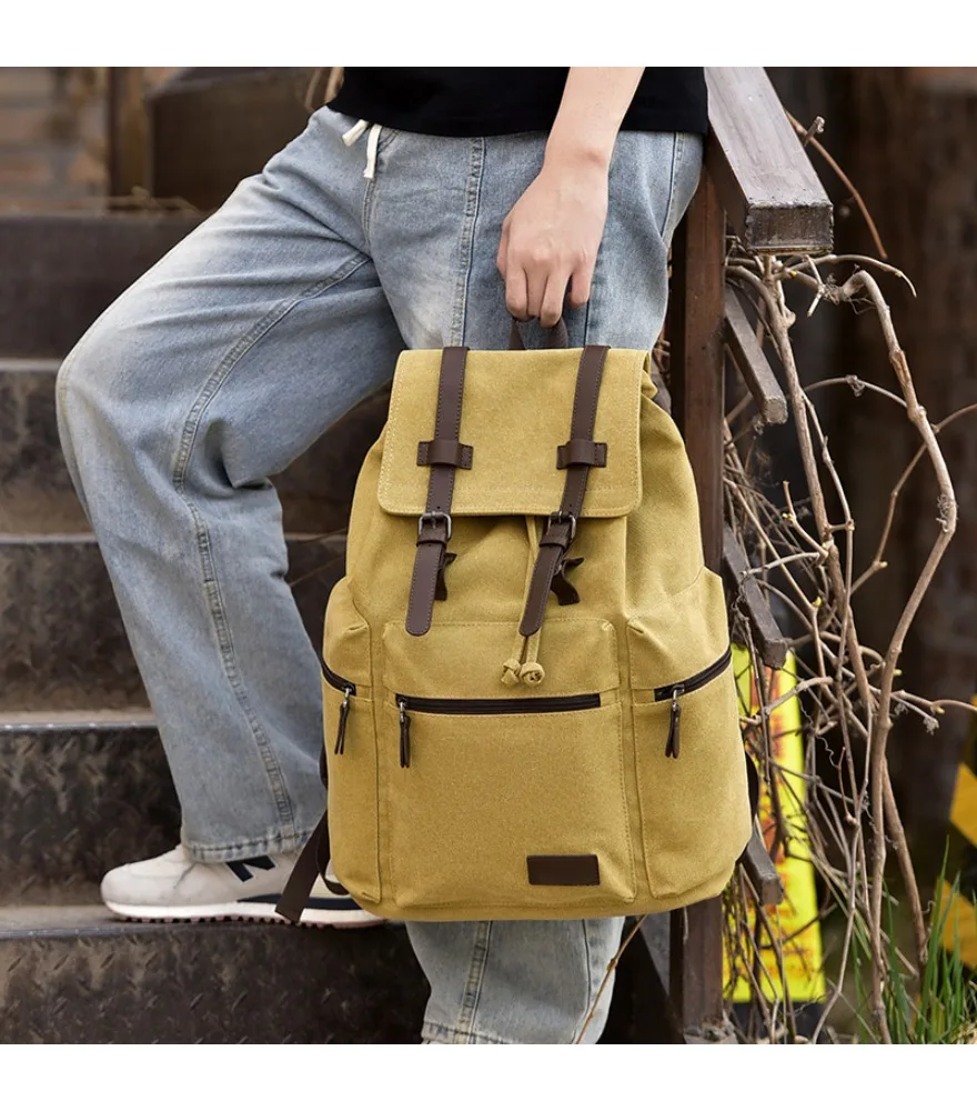 Travel bag Casual American backpack Large capacity College student schoolbag Men's canvas backpack Small
Travel bag Casual American backpack Large capacity College student schoolbag Men's canvas backpack Small