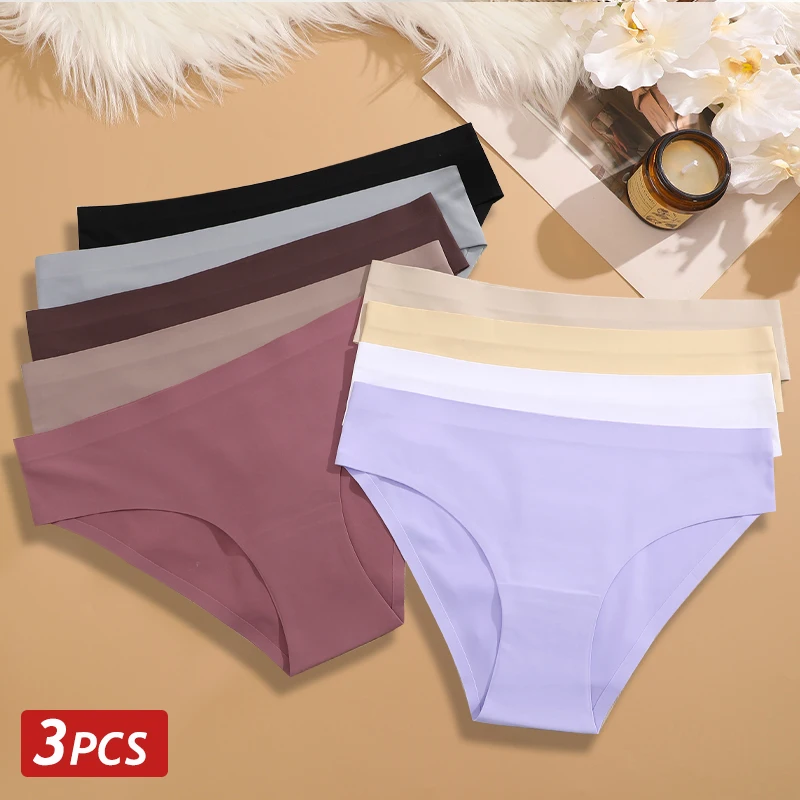 3PCS Seamless Ice Silk Panties for Women Sexy Low Rise Briefs Female Ultra Thin No Trace Underwear Ladies Breahtbale Lingerie
3PCS Seamless Ice Silk Panties for Women Sexy Low Rise Briefs Female Ultra Thin No Trace Underwear Ladies Breahtbale Lingerie
