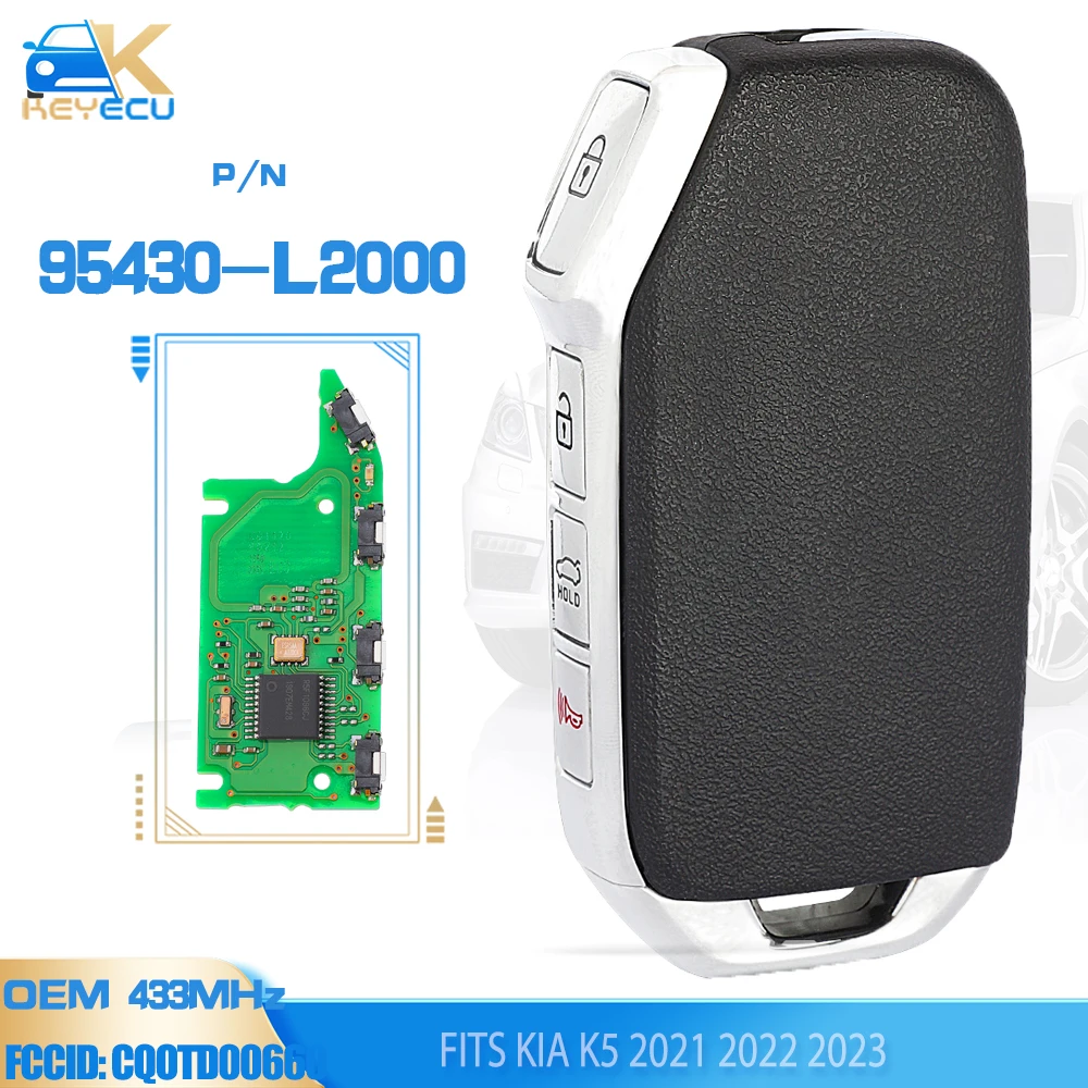 KEYECU Оригинал PN: 95430-L2000 ,FCCID: CQOTD00660 (DL3) откидной дистанционный ключ 4 кнопки 433 МГц брелок для Kia K5 2021-2022 (без чипа)
KEYECU Оригинал PN: 95430-L2000 ,FCCID: CQOTD00660 (DL3) откидной дистанционный ключ 4 кнопки 433 МГц брелок для Kia K5 2021-2022 (без чипа)