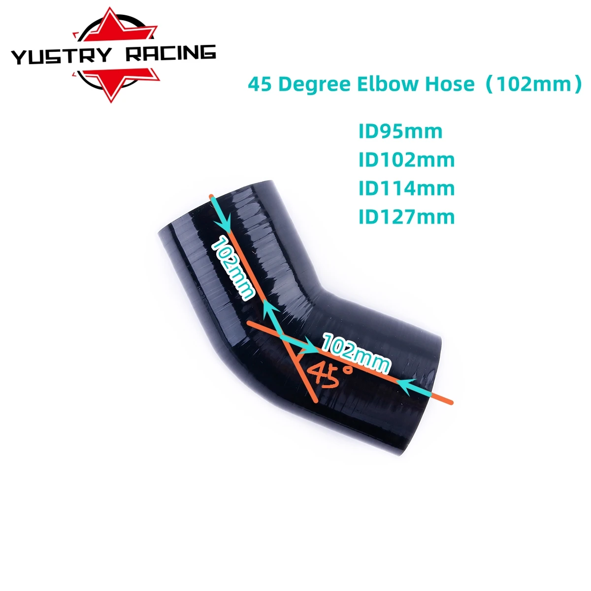 4-PLY Length:102mm 45 DEGREE ELBOW TURBO/INTERCOOLER/INTAKE SILICONE COUPLER HOSE ID(mm):95 102 114 127
4-PLY Length:102mm 45 DEGREE ELBOW TURBO/INTERCOOLER/INTAKE SILICONE COUPLER HOSE ID(mm):95 102 114 127