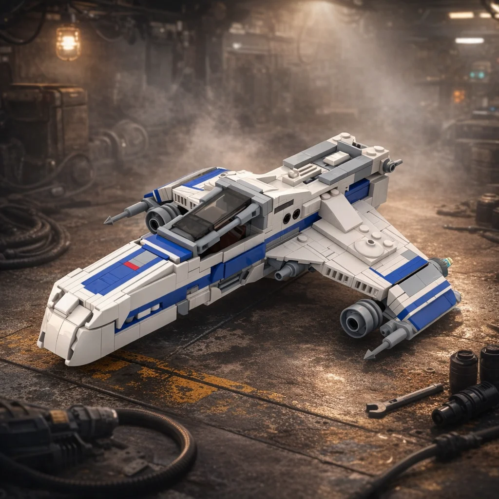 MOC Sci-Fi Galactic Fighter Building Blocks Blue White Alpha Wing Starship Bricks Model DIY Assembly for Adult Fans Gift
MOC Sci-Fi Galactic Fighter Building Blocks Blue White Alpha Wing Starship Bricks Model DIY Assembly for Adult Fans Gift