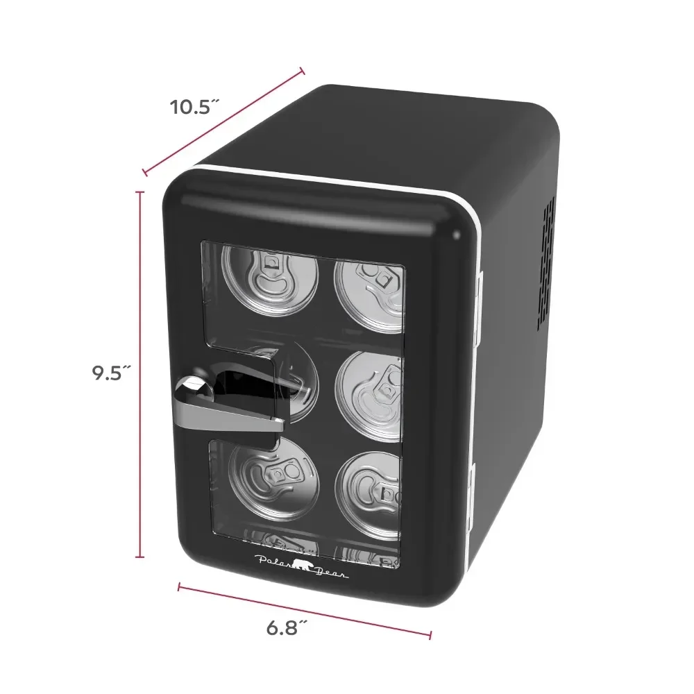 -Mini Fridge Cooler, 6.5in 4-Liter Retro Window Standard Door Compact Mini Refrigerator, Integrated Carry Handle, New
-Mini Fridge Cooler, 6.5in 4-Liter Retro Window Standard Door Compact Mini Refrigerator, Integrated Carry Handle, New