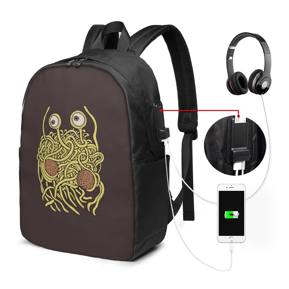 Flying Spaghetti Monster Pastafarian Tee Backpack Travel Notebook Bag Computer College Student School Bag Laptop Shoulder Bags
Flying Spaghetti Monster Pastafarian Tee Backpack Travel Notebook Bag Computer College Student School Bag Laptop Shoulder Bags