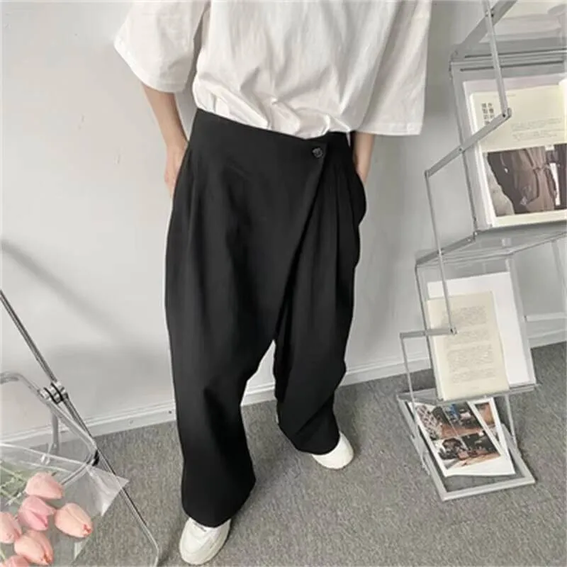 Pants New Wide Spring Leg Men's And Autumn Korean Fashion Japanese Personality Asymmetry Leisure Large Pants
Pants New Wide Spring Leg Men's And Autumn Korean Fashion Japanese Personality Asymmetry Leisure Large Pants