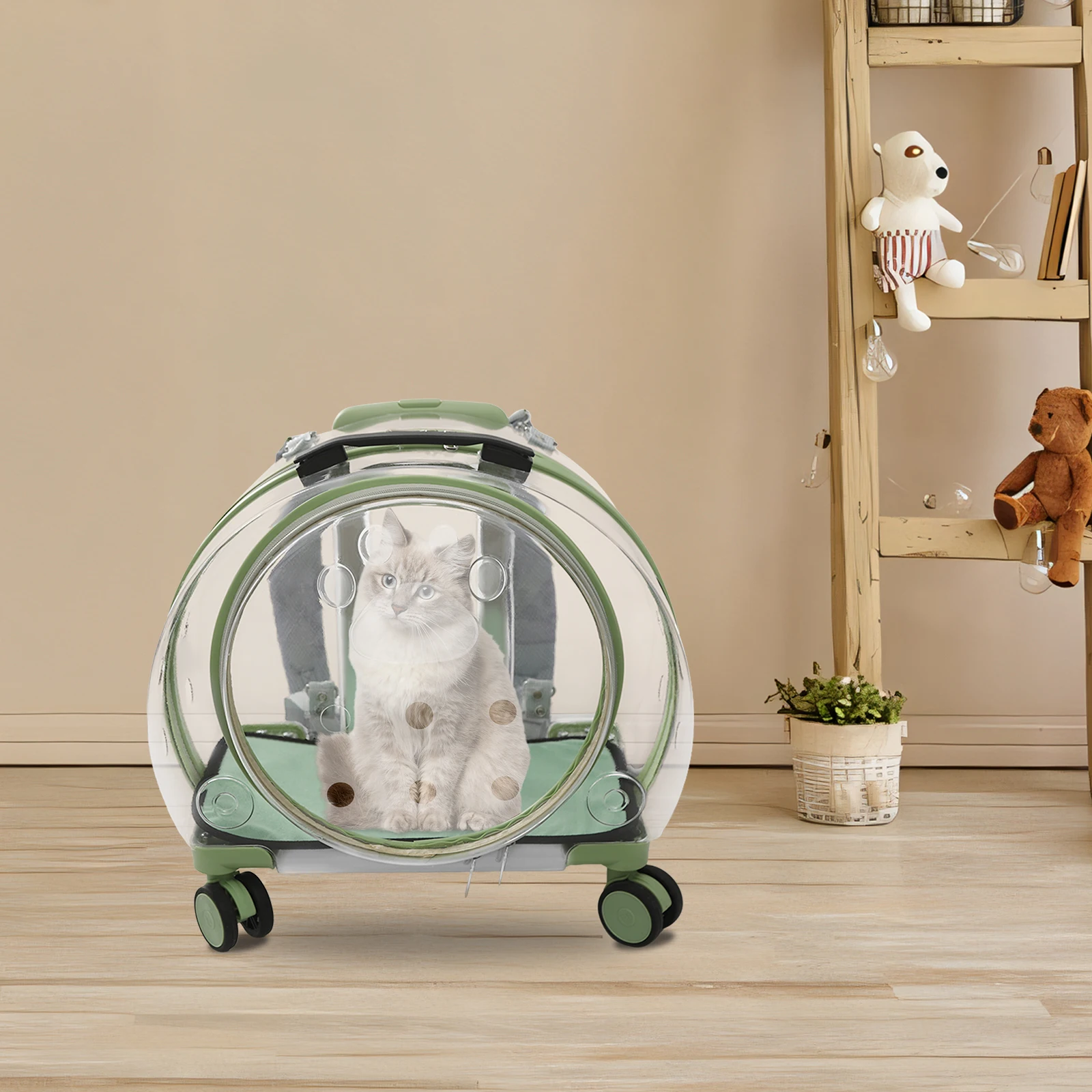 Green, Clear Breathable Cat Carrier, Cat Carrier with Rolling Wheels, Cat Carrier
Green, Clear Breathable Cat Carrier, Cat Carrier with Rolling Wheels, Cat Carrier