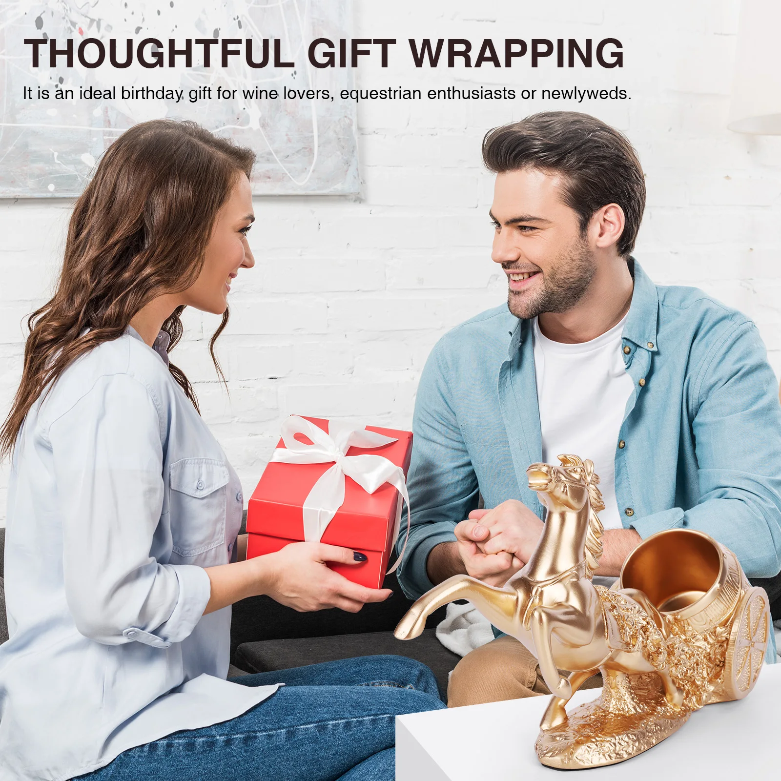 Винная подставка-статуэтка в виде коричневой лошади, отдельно стоящая, для декора кухни в стиле кантри/фермерского дома
Винная подставка-статуэтка в виде коричневой лошади, отдельно стоящая, для декора кухни в стиле кантри/фермерского дома