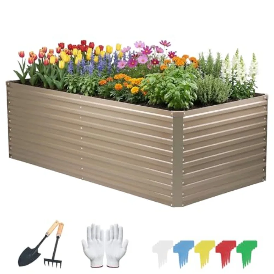 Galvanized Raised Garden Bed for Vegetables Flowers Herbs, Tall Metal Raised Garden Bed Kit with Garden Tools, Gloves, Plant La
Galvanized Raised Garden Bed for Vegetables Flowers Herbs, Tall Metal Raised Garden Bed Kit with Garden Tools, Gloves, Plant La