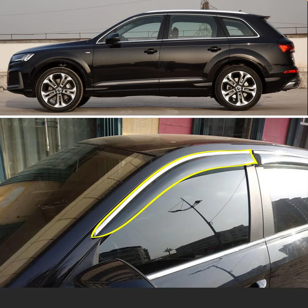 Car Body Styling Sticker Plastic Window Glass Wind Visor Rain/Sun Guard Vent Parts For AUDI Q7 2016 2017 2018 2019 2020 2021
Car Body Styling Sticker Plastic Window Glass Wind Visor Rain/Sun Guard Vent Parts For AUDI Q7 2016 2017 2018 2019 2020 2021