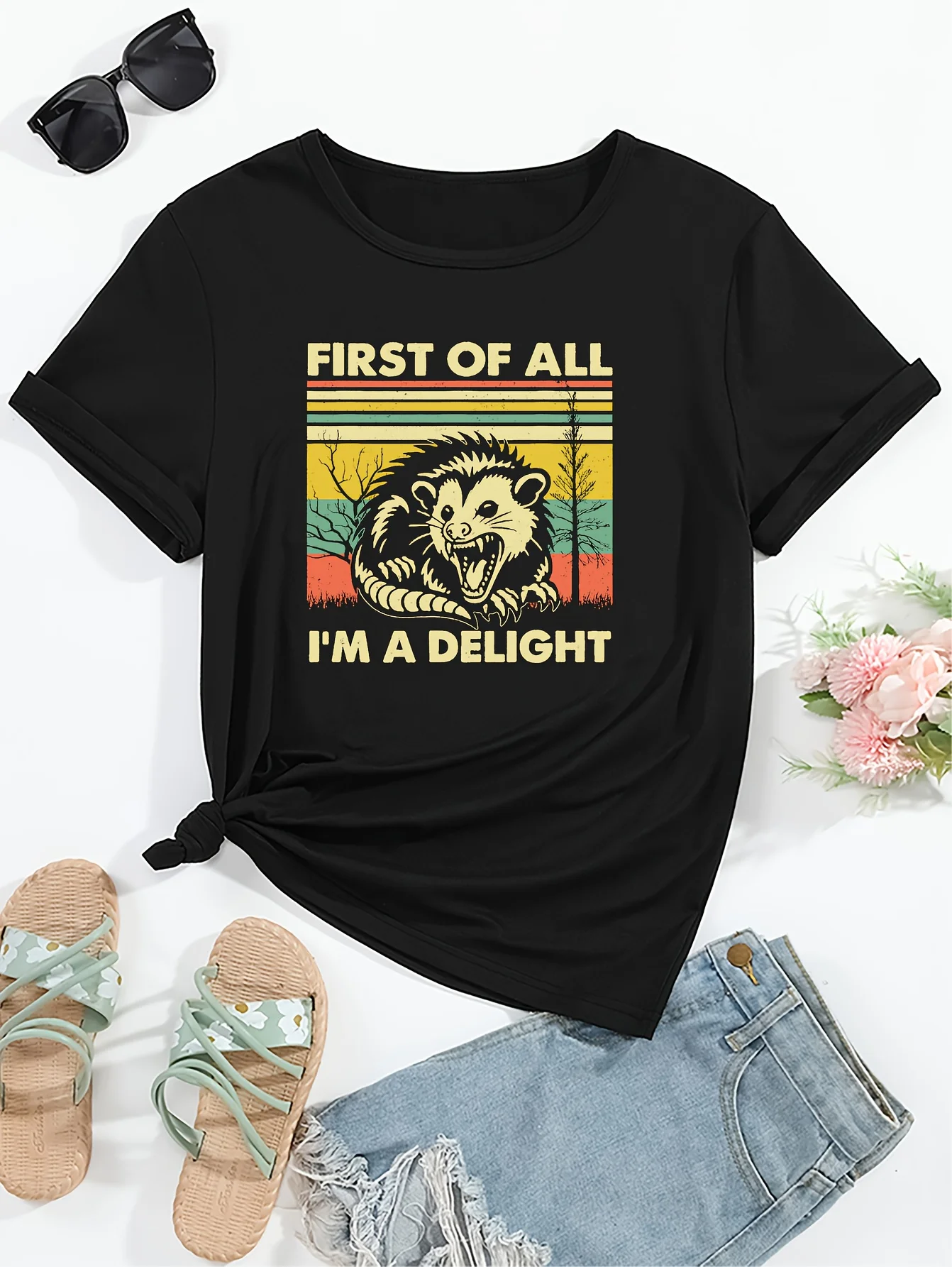Women's Casual Novelty Animal Print T-Shirt Soft and Skin-Friendly Fashion Short Sleeve Top with Humorous Graphic Round Neck Fit
Women's Casual Novelty Animal Print T-Shirt Soft and Skin-Friendly Fashion Short Sleeve Top with Humorous Graphic Round Neck Fit
