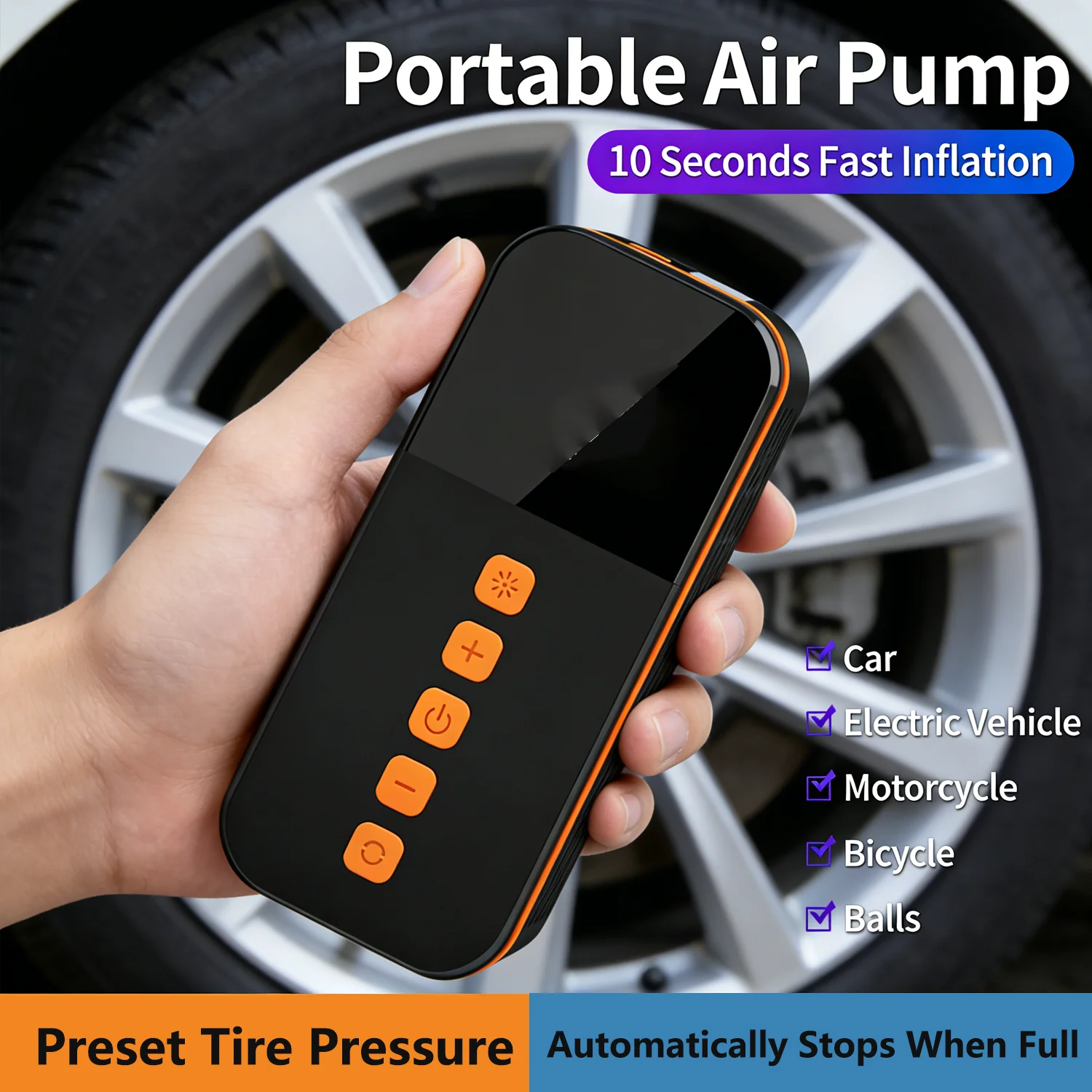 Smart Tire Inflator Pump Digital Display Electric Wireless Air Compressor Motor Bicycle Car Ball Tire Inflator Portable Air Pump
Smart Tire Inflator Pump Digital Display Electric Wireless Air Compressor Motor Bicycle Car Ball Tire Inflator Portable Air Pump