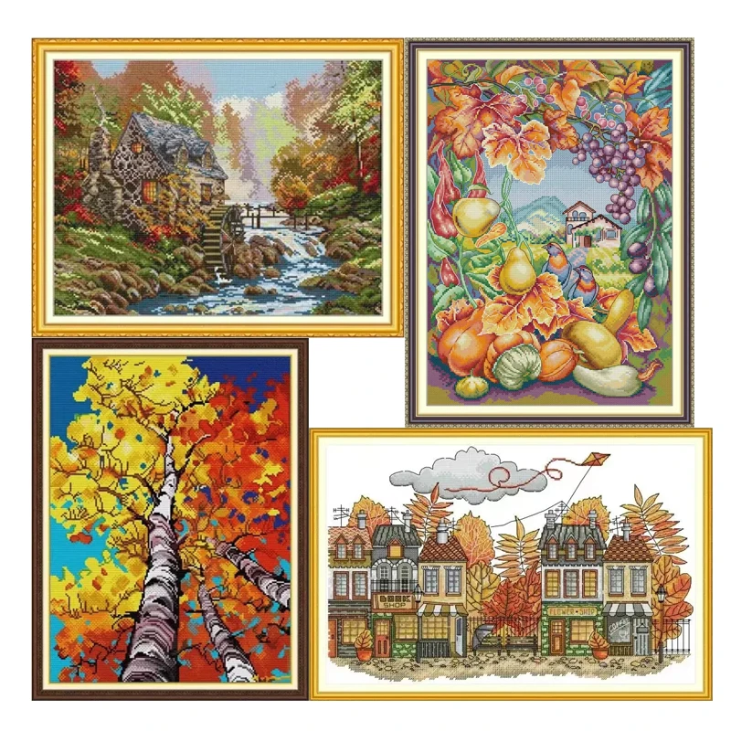 Joy Sunday Autumn Scenery Cross Stitch Kits Aida 16CT 14CT 11CT Fabric Printed Embroidery Set DIY Hand Sewing Needle Home Decor
Joy Sunday Autumn Scenery Cross Stitch Kits Aida 16CT 14CT 11CT Fabric Printed Embroidery Set DIY Hand Sewing Needle Home Decor