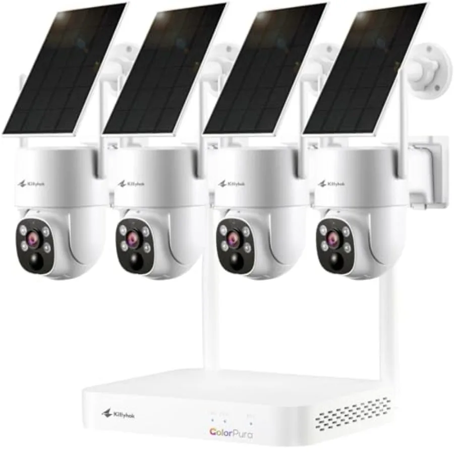 Wireless outdoor 2K solar security camera system for home surveillance: ColorPura 360 PT cameras, pro color night vision, AI de
Wireless outdoor 2K solar security camera system for home surveillance: ColorPura 360 PT cameras, pro color night vision, AI de