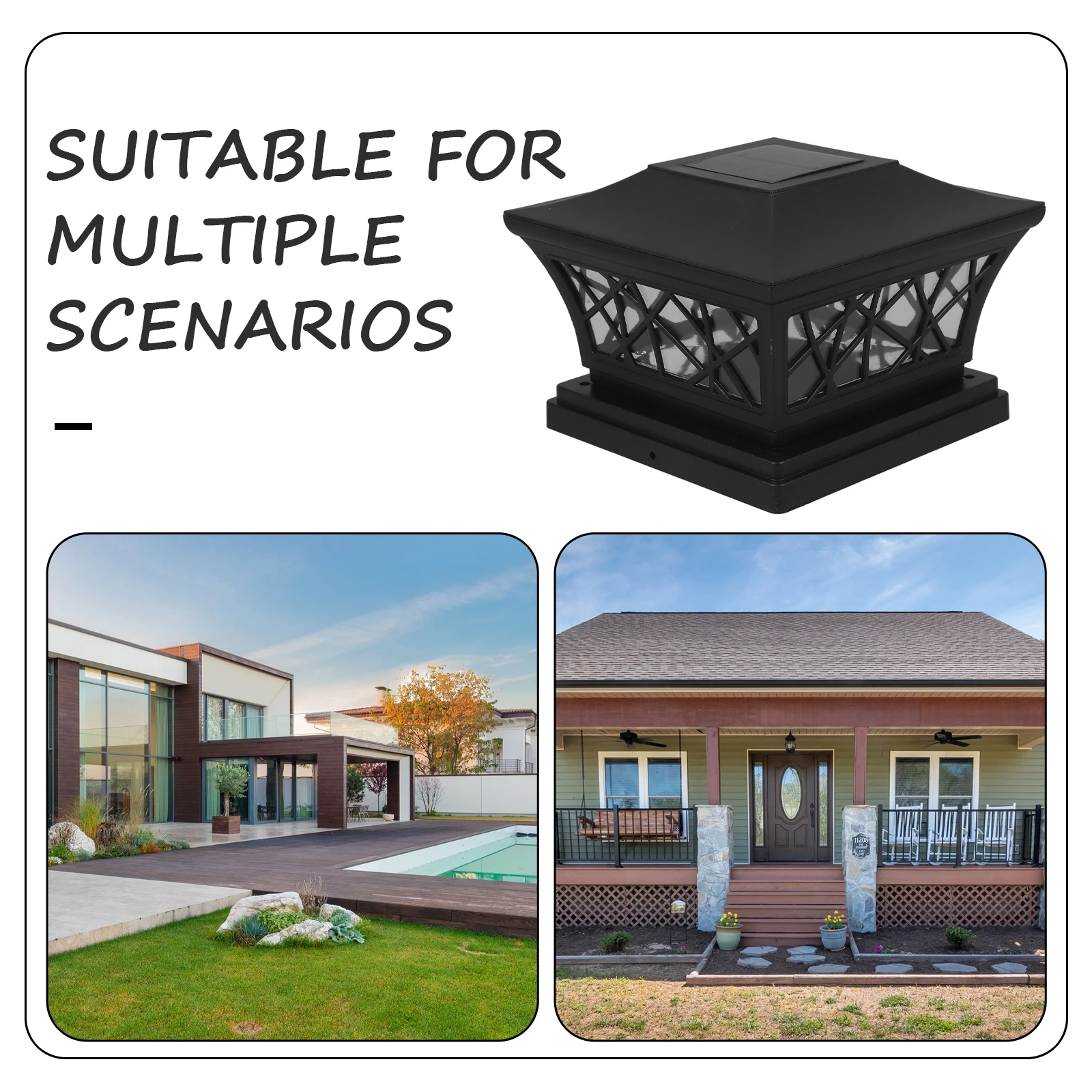 Solar Post for Fence Lights Outdoors Deck Fence Black Column Lamp Waterproof Solar Energy Powered Easy Install
Solar Post for Fence Lights Outdoors Deck Fence Black Column Lamp Waterproof Solar Energy Powered Easy Install