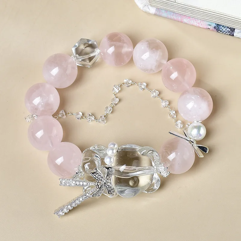 Natural Pink Crystal Bracelet, Women's Light Luxury Fashion Lucky Bracelet, Gift
Natural Pink Crystal Bracelet, Women's Light Luxury Fashion Lucky Bracelet, Gift