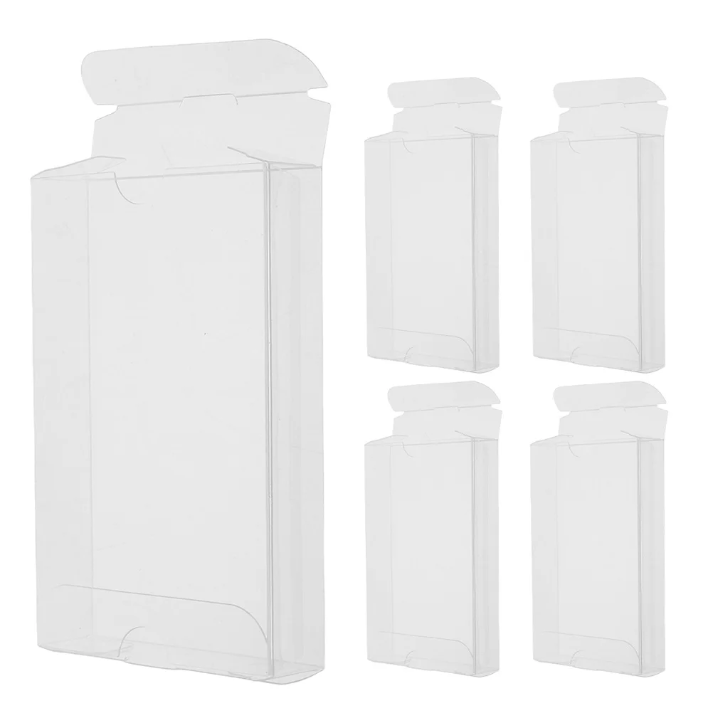 5Pcs Cassette Tape Storage Box Clear PVC Dustproof Organizer Stackable Compact Protector for Audio Tape Preservation Collection