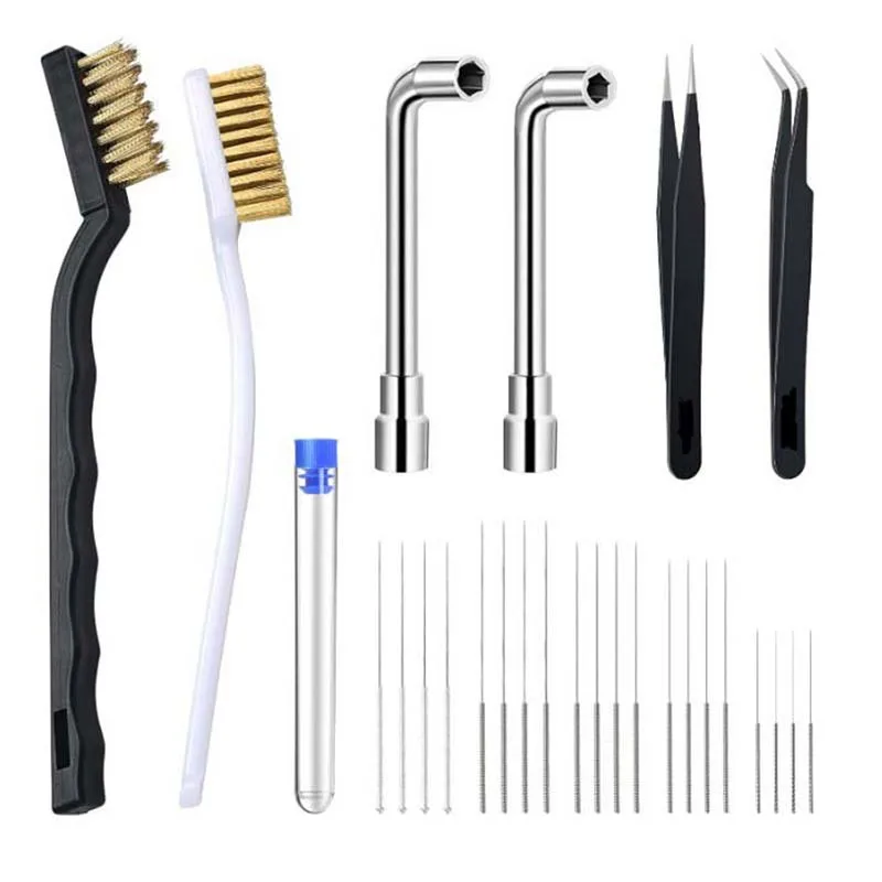 3D Printer Nozzle Cleaning Kit 26 Pcs - Socket Wrench Unclog Needle & Wire Brush for Anycubic Extruder Tube, Ender 3/5/V2, CR-10
3D Printer Nozzle Cleaning Kit 26 Pcs - Socket Wrench Unclog Needle & Wire Brush for Anycubic Extruder Tube, Ender 3/5/V2, CR-10