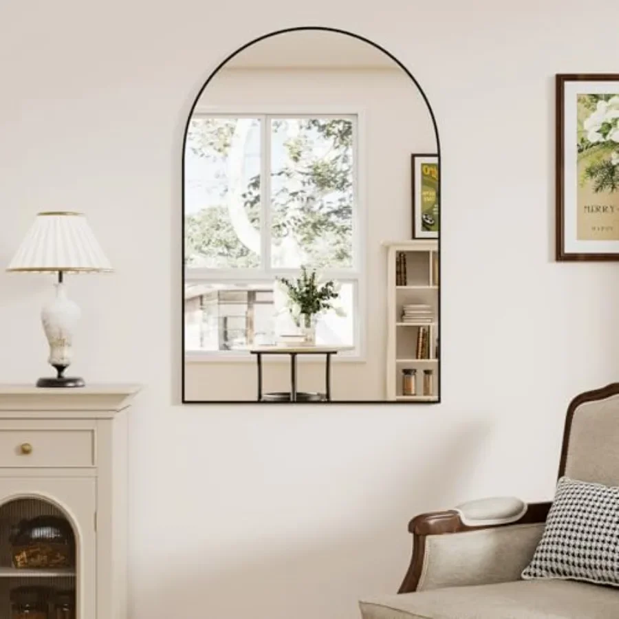 Arched Wall Mirror 30x20 for Entryway, Living Room, Bedroom, Fireplace Iron Framed Decorative Bathroom Mirror in Black
Arched Wall Mirror 30x20 for Entryway, Living Room, Bedroom, Fireplace Iron Framed Decorative Bathroom Mirror in Black
