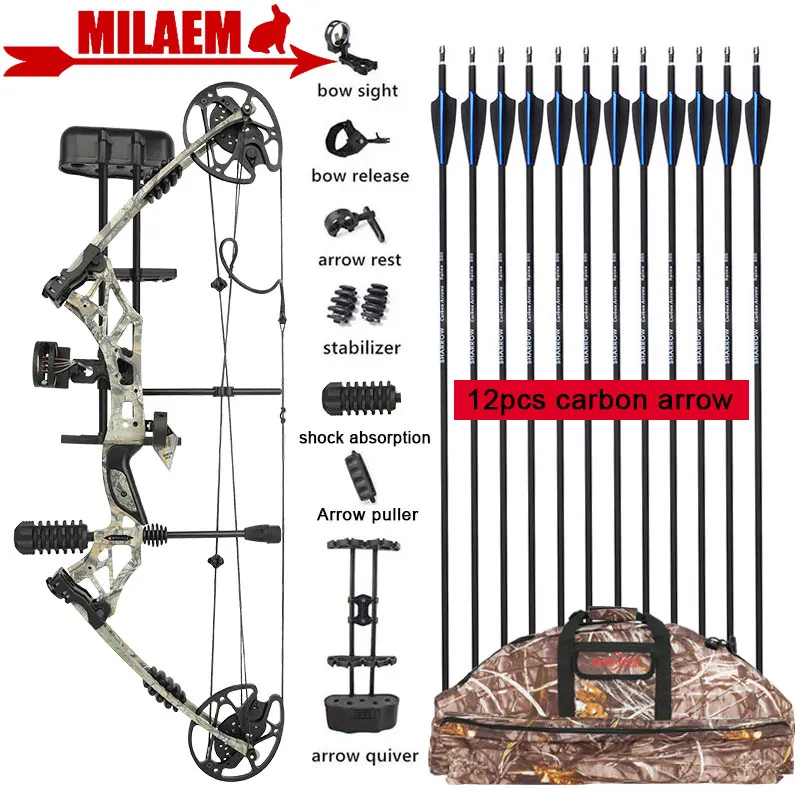 KAIMEI HAN Archery 30-60 Lbs Compound Bow and Arrow Set 320fps 80% Let Off for Right Hand Hunting Target Shooting Aim
KAIMEI HAN Archery 30-60 Lbs Compound Bow and Arrow Set 320fps 80% Let Off for Right Hand Hunting Target Shooting Aim
