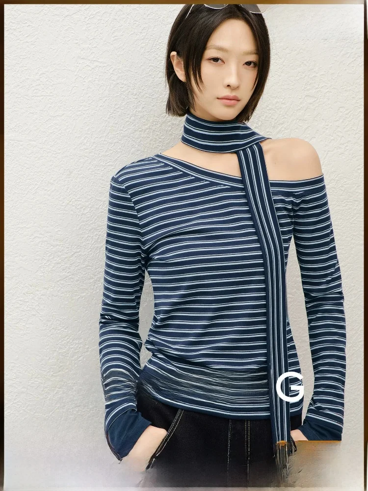 Meiyang Coast Long Sleeve T-Shirt Women's Casual Slim Fit Classic Pattern Lenzing Lyocell Fabric Shoulder Bared Scarf Friday
Meiyang Coast Long Sleeve T-Shirt Women's Casual Slim Fit Classic Pattern Lenzing Lyocell Fabric Shoulder Bared Scarf Friday