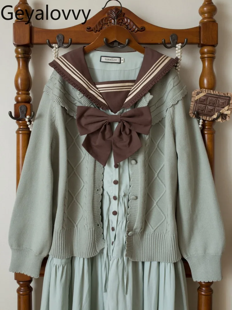 Sweet and Versatile Lolita Sweater Cardigan for Girls Vintage Cardigan New Spring Autumn Round Neck Long Sleeve Knit Coat
Sweet and Versatile Lolita Sweater Cardigan for Girls Vintage Cardigan New Spring Autumn Round Neck Long Sleeve Knit Coat