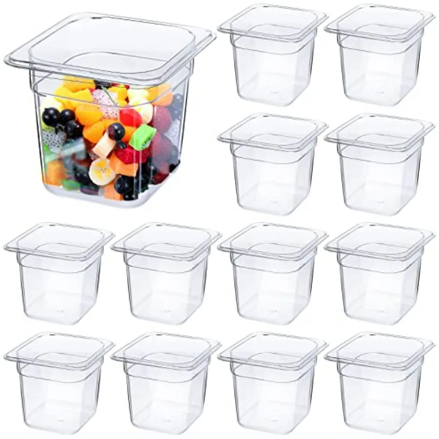 Yinder 12 Pcs Plastic Clear Food Pans 1 6 Size Stackable Polycarbonate Food Containers with Capacity Indicator Restaurant Comme
Yinder 12 Pcs Plastic Clear Food Pans 1 6 Size Stackable Polycarbonate Food Containers with Capacity Indicator Restaurant Comme